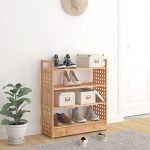 Suport de pantofi cu sertar, 70x27x81 cm, lemn masiv de nuc GartenMobel Dekor