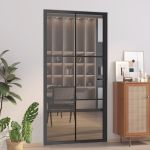 Ușă de interior, 102,5x201,5 cm, Negru, sticlă ESG și aluminiu GartenMobel Dekor