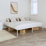 Cadru pat metalic, alb, 180x200 cm GartenMobel Dekor