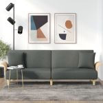 Canapea extensibilă cu cotiere, gri închis, textil GartenMobel Dekor