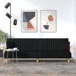 Canapea extensibilă cu cotiere, negru, textil GartenMobel Dekor