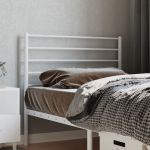 Tăblie de pat metalică, alb, 107 cm GartenMobel Dekor