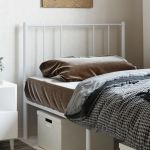 Tăblie de pat metalică, alb, 80 cm GartenMobel Dekor