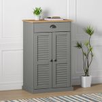 Dulap de pantofi VIGO, gri, 60x35x96 cm, lemn masiv de pin GartenMobel Dekor
