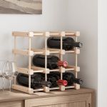 Raft de vin pentru 12 sticle, 36x23x36 cm, lemn masiv de pin GartenMobel Dekor