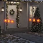 Lumini de Crăciun cu LED/țăruș, 3 buc., roșu, 35 cm, pliabil GartenMobel Dekor