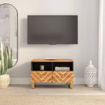 Dulap TV, maro și negru, 70x33,5x46 cm, lemn masiv de mango GartenMobel Dekor
