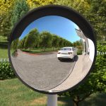 Oglindă de trafic convexă exterior, negru, Ø60 cm, policarbonat GartenMobel Dekor