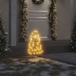 Decor brad cu lumini de Crăciun cu țăruși 3 buc. 50 LED 30 cm GartenMobel Dekor