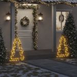 Decorațiune brad cu lumini de Crăciun cu țăruși, 115 LED, 90 cm GartenMobel Dekor