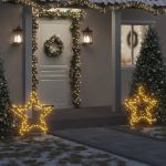 Decorațiune stea cu lumini de Crăciun cu țăruși, 115 LED, 85 cm GartenMobel Dekor