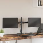 Suport de perete pentru monitor dublu VESA 75/100 mm negru oțel GartenMobel Dekor