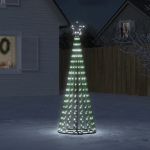 Con de lumină brad de Crăciun cu 275 LED-uri, alb rece, 180 cm GartenMobel Dekor