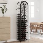 Suport sticle vin 73 de sticle, negru 45x36x200 cm fier forjat GartenMobel Dekor