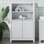 Dulap de baie BERG, alb, 69,5x34x110 cm, lemn masiv de pin GartenMobel Dekor