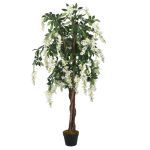 Arbore artificial wisteria 840 frunze 120 cm verde și alb GartenMobel Dekor