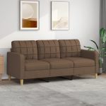 Canapea cu 3 locuri, maro, 180 cm, material textil GartenMobel Dekor