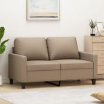 Canapea cu 2 locuri, cappuccino, 120 cm, piele ecologică GartenMobel Dekor