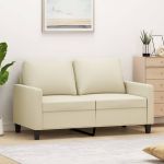 Canapea cu 2 locuri, crem, 120 cm, piele ecologică GartenMobel Dekor