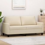 Canapea cu 2 locuri, crem, 140 cm, material textil GartenMobel Dekor