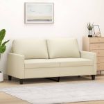 Canapea cu 2 locuri, crem, 140 cm, piele ecologică GartenMobel Dekor