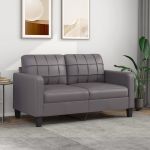 Canapea cu 2 locuri, gri, 140 cm, piele ecologică GartenMobel Dekor