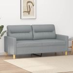 Canapea cu 2 locuri, gri deschis, 140 cm, material textil GartenMobel Dekor