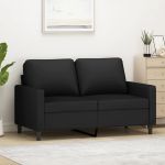 Canapea cu 2 locuri, negru, 120 cm, catifea GartenMobel Dekor