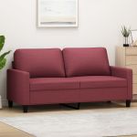 Canapea cu 2 locuri, roșu vin, 140 cm, material textil GartenMobel Dekor