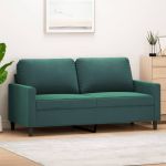 Canapea cu 2 locuri, verde închis, 140 cm, catifea GartenMobel Dekor