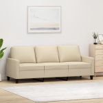 Canapea cu 3 locuri, crem, 180 cm, material textil GartenMobel Dekor