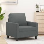 Fotoliu canapea, gri închis, 60 cm, material textil GartenMobel Dekor
