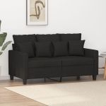 Canapea cu 2 locuri, negru, 120 cm, material textil GartenMobel Dekor