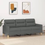 Canapea cu 3 locuri, gri închis, 180 cm, material textil GartenMobel Dekor