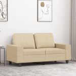 Canapea cu 2 locuri, crem, 120 cm, material textil GartenMobel Dekor