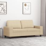Canapea cu 2 locuri, crem, 140 cm, material textil GartenMobel Dekor