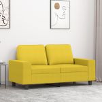 Canapea cu 2 locuri, galben deschis, 120 cm, material textil GartenMobel Dekor