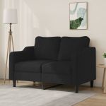 Canapea cu 2 locuri, negru, 120 cm, material textil GartenMobel Dekor