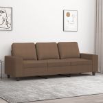 Canapea cu 3 locuri, maro, 180 cm, material textil GartenMobel Dekor