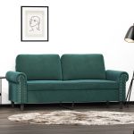 Canapea cu 2 locuri, verde închis, 140 cm, catifea GartenMobel Dekor