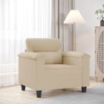 Fotoliu canapea, crem, 60 cm, textil microfibră GartenMobel Dekor