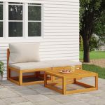 Set mobilier de grădină cu perne, 3 piese, lemn masiv acacia GartenMobel Dekor