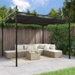 Pergola cu acoperiș retractabil, antracit, 295x292x230 cm GartenMobel Dekor