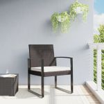 Scaune de bucătărie de grădină, 2 buc., maro, rattan PP GartenMobel Dekor