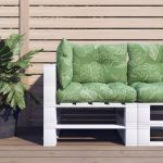 Perne pentru paleți, 3 buc., model de frunze, țesătură oxford GartenMobel Dekor