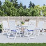 Perne scaun grădină 6 buc dungi albastru&alb 50x50x3 cm, textil GartenMobel Dekor