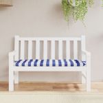 Pernă bancă grădină, dungi albastru/alb, 120x50x7 cm, textil GartenMobel Dekor