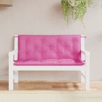 Perne bancă de grădină 2 buc. roz 120x50x7 cm textil GartenMobel Dekor