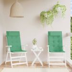 Perne scaun cu spătar înalt, 2 buc, verde, țesătură Oxford GartenMobel Dekor