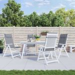 Perne scaun cu spătar înalt 4 buc, gri, țesătură Oxford GartenMobel Dekor